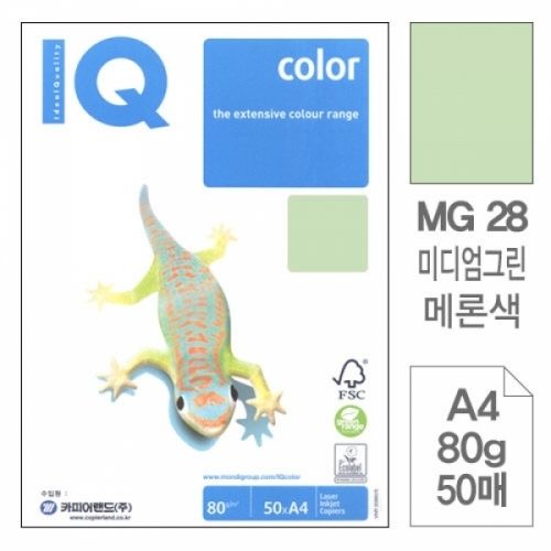 몬디)칼라색지A4(MG28  메론색 80g 50매) 몬디칼라용지(A4 80g)