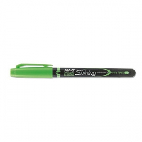샤이닝형광펜(연두-12자루)문구 필기구 형광펜