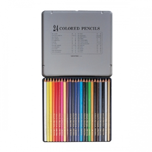 문화)넥스프로 색연필(24색 틴케이스) 색연필