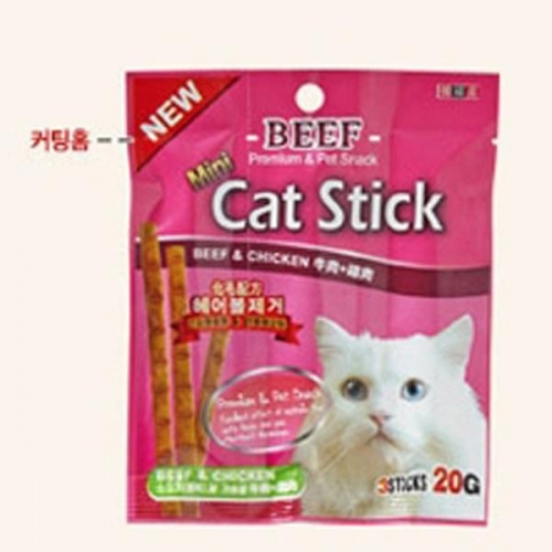 바우와우 미니 캣 스틱 3p - 소고기 고양이간식