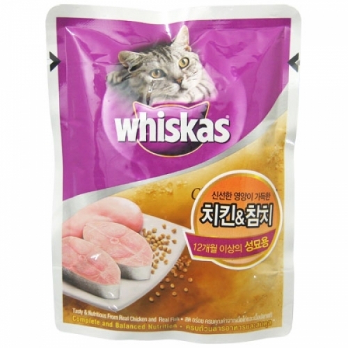 위스카스 성묘용 파우치(치킨.참치) 85g