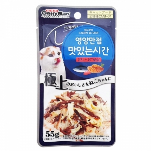 캣티맨 영양만점 맛있는시간 55g(참치.닭가슴살)CMB-01