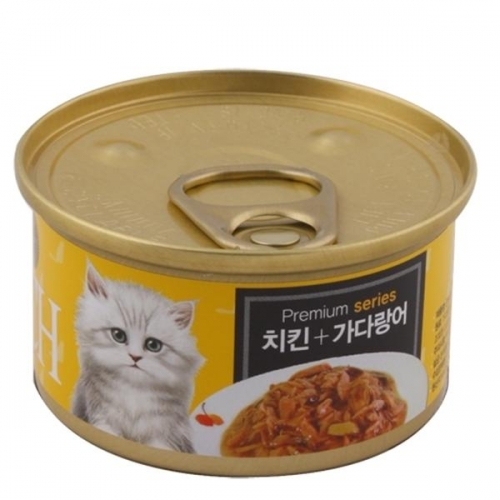 고양이 사료 런치캔 가다랑어치킨