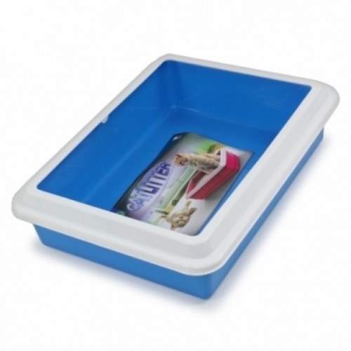 지올플라스트 맥스 평판 고양이 화장실 Max 블루