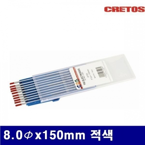CRETOS 7000300 텅스텐봉 WT20 -토륨타입 8.0Φx150mm 적색 (1EA)