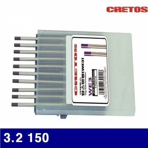 CRETOS 7005721 텅스텐봉 3.2 150 (묶음(10EA))