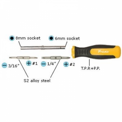 coms Prokit 드라이버 세트 총 6종자 자 육각 드라이버양날