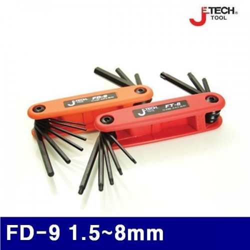 제이테크 368-0332 접식 렌치 FD-9 1.5-8mm 육각접렌치-9PCS SET (1EA)