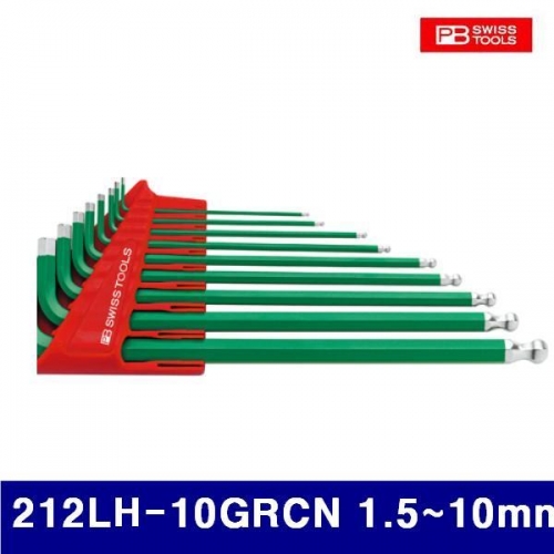 피비스위스툴 2331861 초록볼L렌치세트 212LH-10GRCN 1.5-10mm 9pcs (1EA)