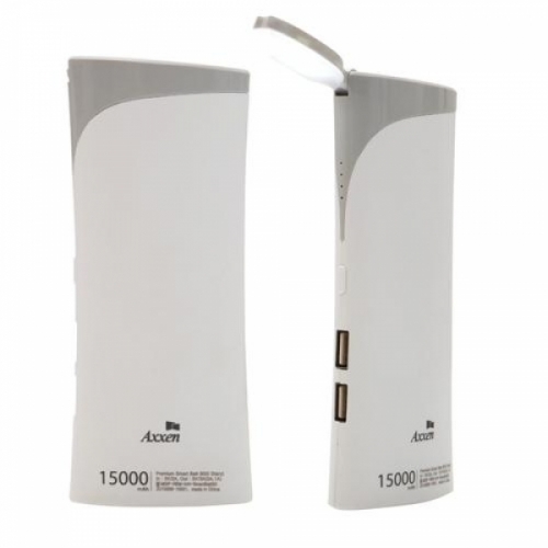 엑센)보조배터리(B30i LAMP 15000mAh_화이트)_실리콘밴드(컬러랜덤)