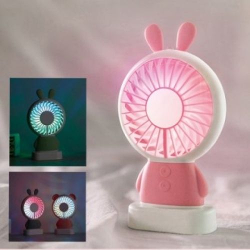 LED 캐릭터 핸디선풍기 충전식 휴대용 미니 선풍기