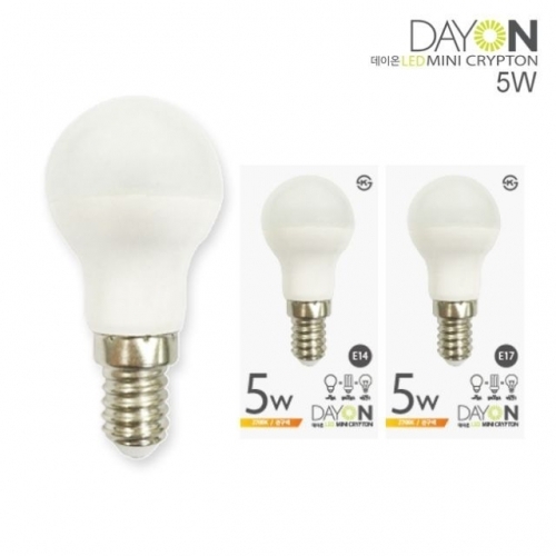 CJ/ DAYON LED 미니크립톤 5W 전구색 (2700K) BASE 14
