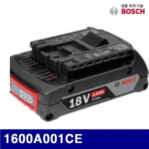 보쉬 626-0160 배터리 18V 2.0Ah-리튬이온 1600A001CE 리튬 18V 전기종사용 (1EA)