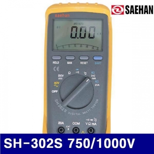 새한 4151038 디지털 테스터기 SH-302S 750/1000V 20A (1EA)