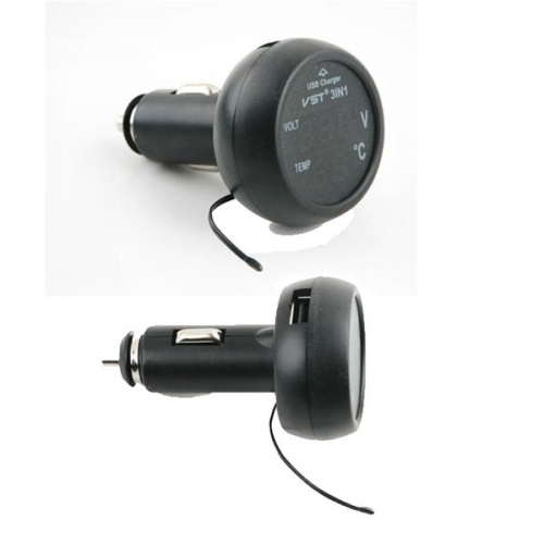 차량용 전압 온도측정 테스터기 (USB1P 충전가능)(CN3179)
