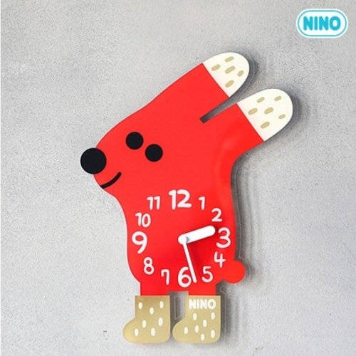 니노 타임 NTMA-115 빨강토끼 (소) 디자인 아크릴 벽시계