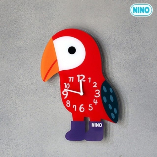 니노 타임 NTMA-104 앵무새 (대) 디자인 아크릴 벽시계