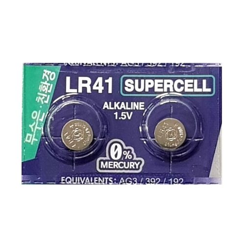 슈퍼셀 무수은건전지 LR41(100알) 1.5V