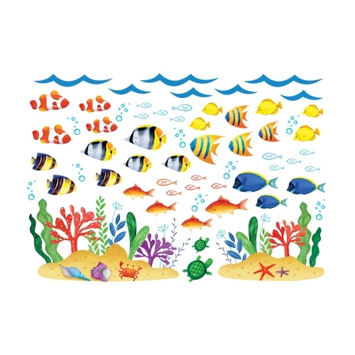 데코인테리어 창의력쑥쑥 꾸미기스티커 푸른바다_물고기 FDT-21115