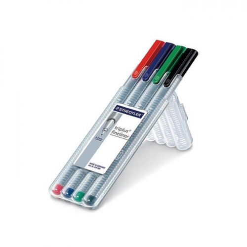 삼각 화인라이너펜(4색세트 흑 청 적 녹 0.3 334SB4 STAEDTLER)