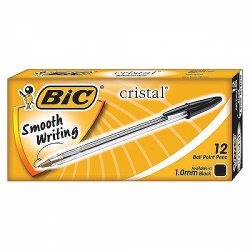 BIC 크리스탈볼펜(1.0mm-흑-12개입) M501131