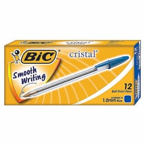 BIC 크리스탈볼펜(1.0mm-청-12개입) M501132