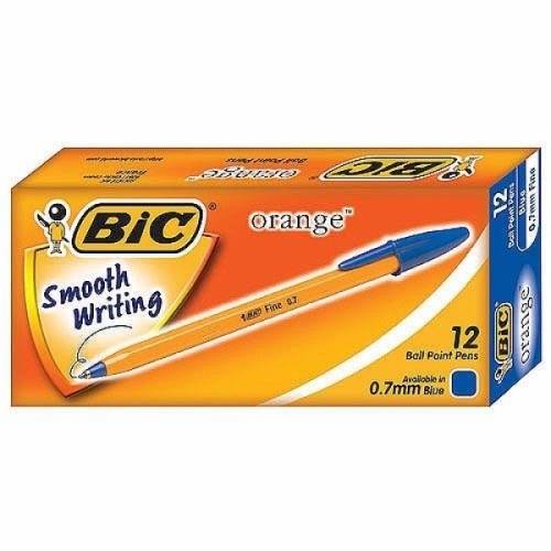 BIC 오렌지볼펜(0.7mm-청-12개입) M501182