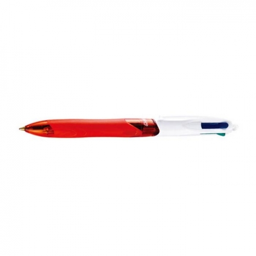 4컬러 그립 볼펜(주황 0.7 1자루 BIC)