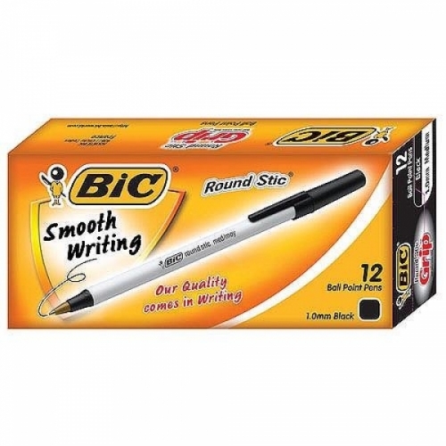 BIC)라운드스틱볼펜(1.0mm_MED_흑)-박스(36다스_432개입)