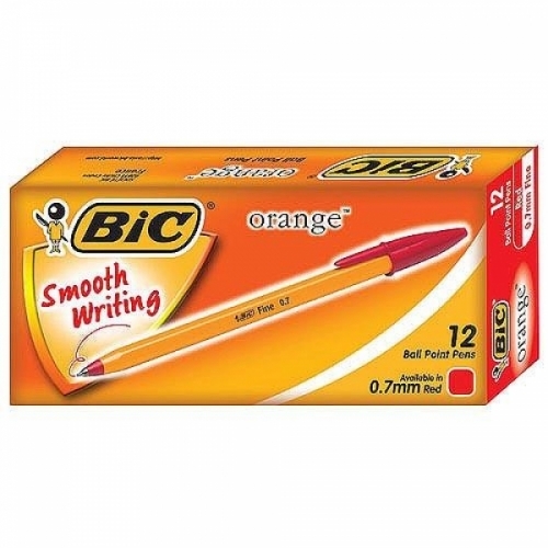 BIC)오렌지볼펜(0.7mm_적)-박스(36다스_432개입)