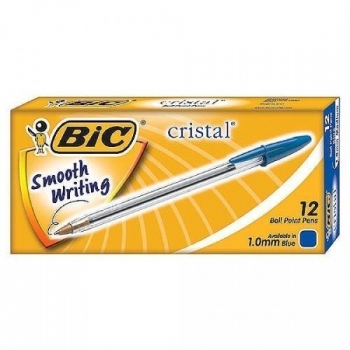 BIC)크리스탈볼펜(1.0mm 청 12개입)