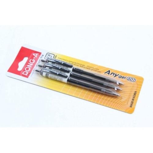 애니겔 501 볼펜 3본 검정색 0.5mm 동아 고급펜 판촉