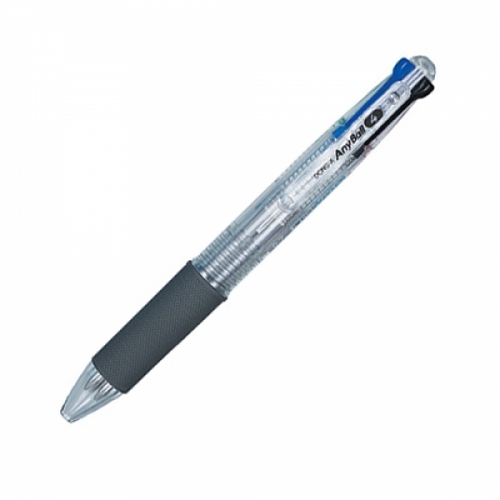 동아)애니볼4색 볼펜(0.7mm 투명) 다기능볼펜