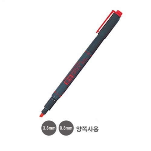 제브라)옵텍스 형광펜(양쪽사용 3.8mm_0.8mm_적색)-박스(100개입)