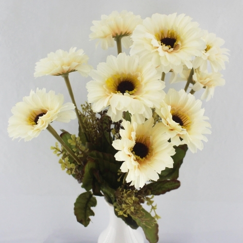 거베라부쉬(흰색) 조화장식 조화 인조꽃 조화꽃