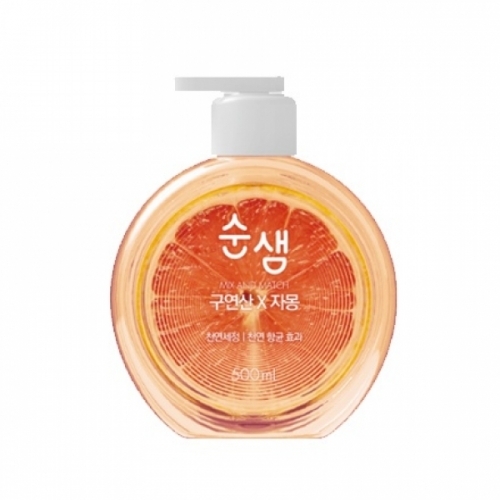 애경 순샘 주방세제 구연산 자몽 용기 500ml