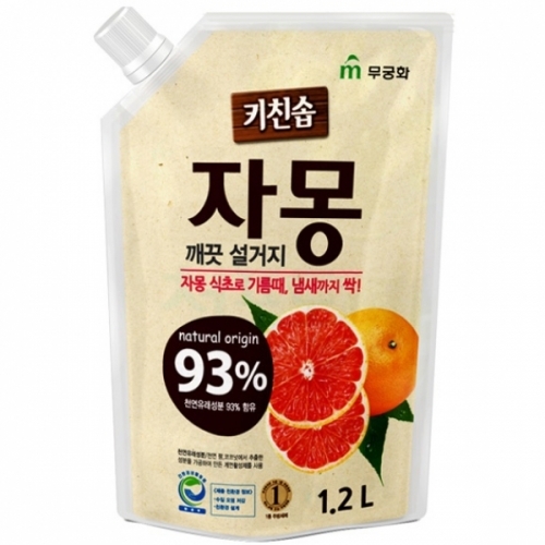 무궁화 키친솝 주방세제 깨끗 설거지 자몽 1.2kg