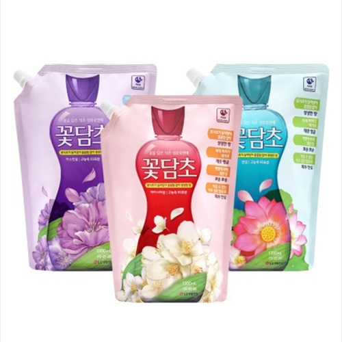 LG샤프란 꽃담초 섬유유연제 리필 1300ml 자스민꽃