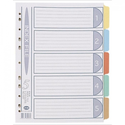 아톰)바인더인덱스 PP(F207-5분류-1SET) M414221