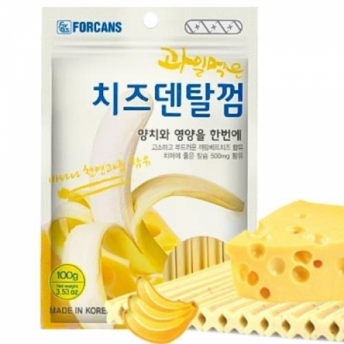 과일먹은 치즈덴탈껌100g - 바나나 애완용품