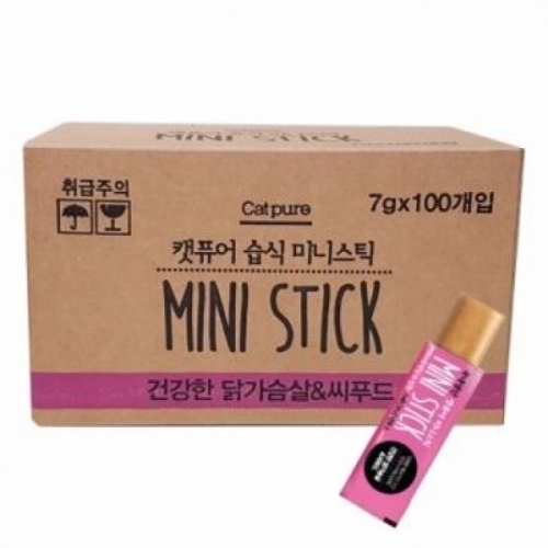 캣퓨어 미니스틱 닭가슴살n씨푸드 (1박스-7gx100p)
