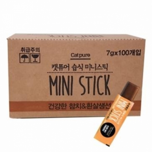 캣퓨어 미니스틱 참치n흰살생선 (1박스-7gx100p)