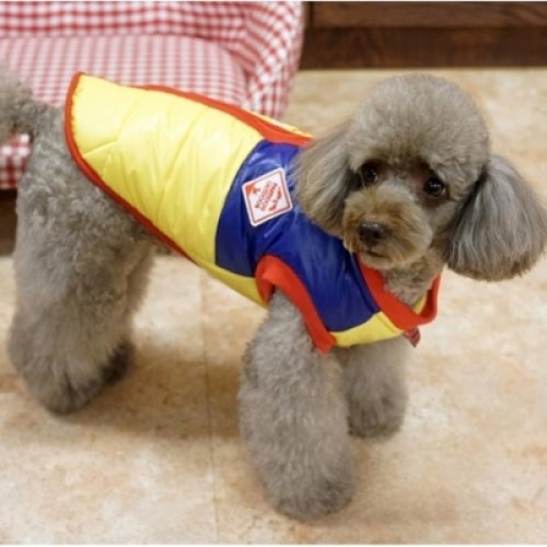 강아지옷 패리스독 싸인램프 패딩  옐로우