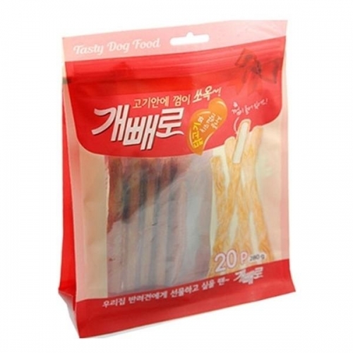 개빼로 치킨과치즈껌 콜라보 280g(20p) 애완용품 강아지간식