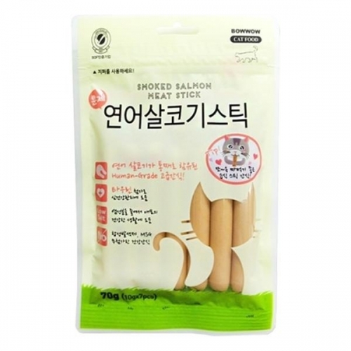 바우와우 훈제연어 살코기스틱 70g (고양이용)