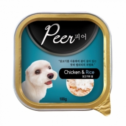 피어 닭고기와 쌀 사각캔 100g