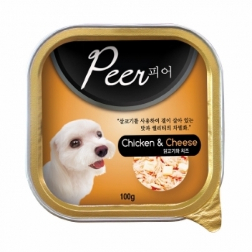 피어 닭고기와 치즈 사각캔 100g