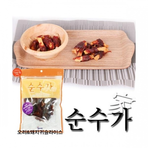 오리고기 돼지귀슬라이스150g-유통기한확인 애완용품