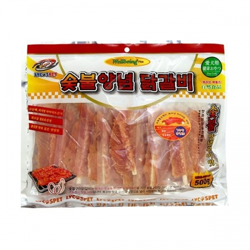 라이코스 숯불양념 칼슘닭갈비 500g 애완용품