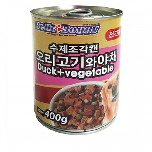 헬로도기 수제조각캔(주식캔) 400g _ 오리고기와야채 5개묶음